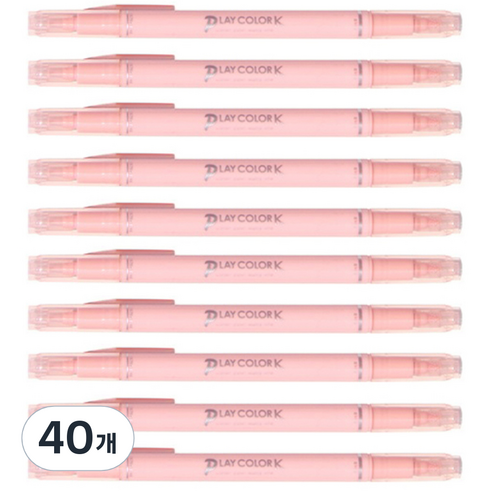 PLAYCOLOR 톰보 케이 수성사인펜, 코랄 핑크, 40개