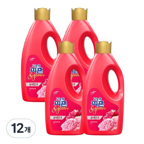 피죤 고농축 실내건조 시그니처 플라워페스티벌 섬유유연제 본품, 2L, 12개