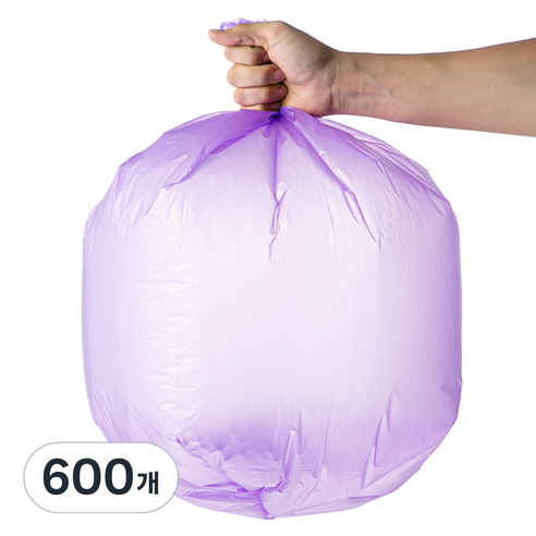 코멧 배접 쓰레기 비닐봉투 퍼플, 600개, 30L