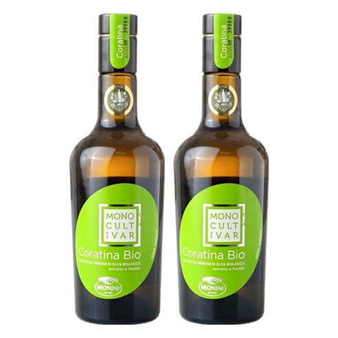 모니니 코라티나 유기농 올리브오일, 500ml, 2개