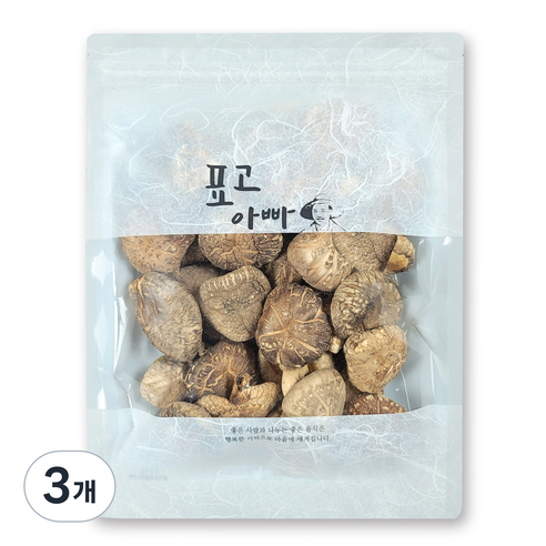 표고아빠네 참나무 원목 재배 말린 건조 표고버섯 동고 중, 3개, 200g