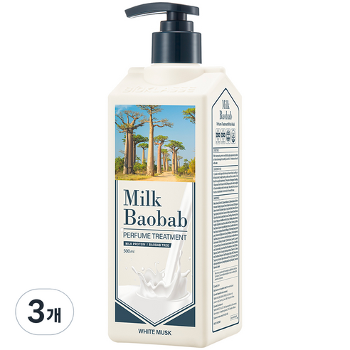 밀크바오밥 퍼퓸 헤어 트리트먼트 화이트머스크향, 500ml, 3개