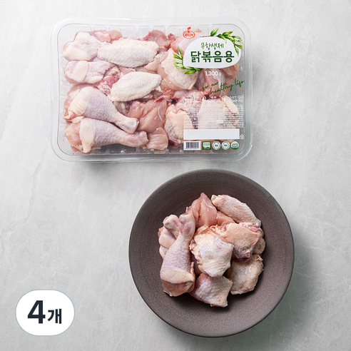 무항생제 인증 마니커 1등급 닭볶음탕용 닭고기 (냉장), 1.3kg, 4개