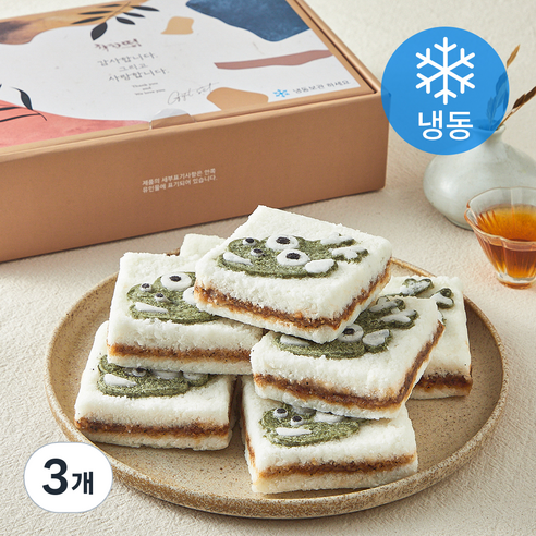 착한떡 달콤한 용모양 백설기 (냉동), 90g, 3개, 9개입