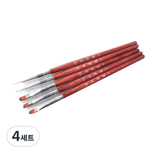 단미 젤네일 아티스트 브러쉬 5종 세트, 혼합 색상, 4세트