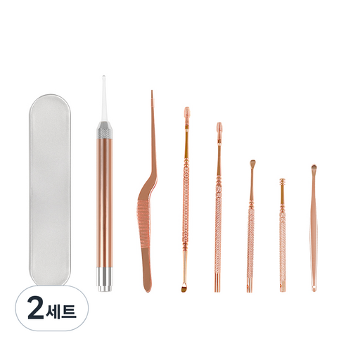 비타할로 LED 귀이개 7종 세트 (보관 케이스 포함), 2세트