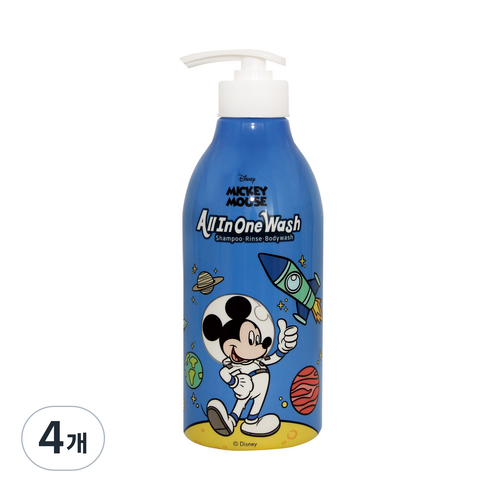 위니치 유아용 미키 올인원 워시, 500ml, 4개