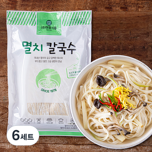 마포식품 멸치 칼국수 + 소스 3인분 세트 540g, 6세트