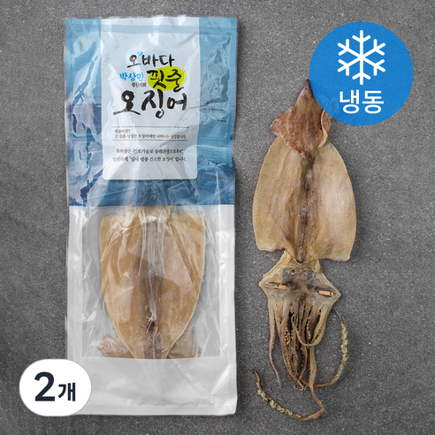 오바다 국내산 마른오징어 대 3미 (냉동), 240g, 2개