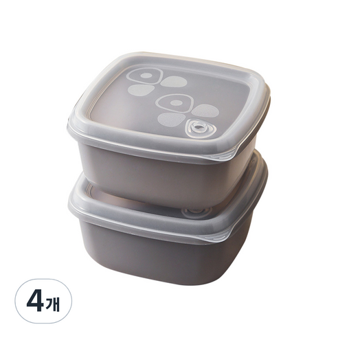실리콘 전자레인지 냉동 밥팩용기 370ml, 4개