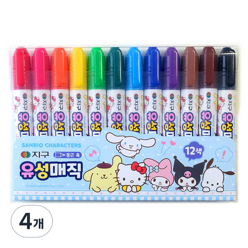 지구화학 산리오 유성매직, 12색, 4개
