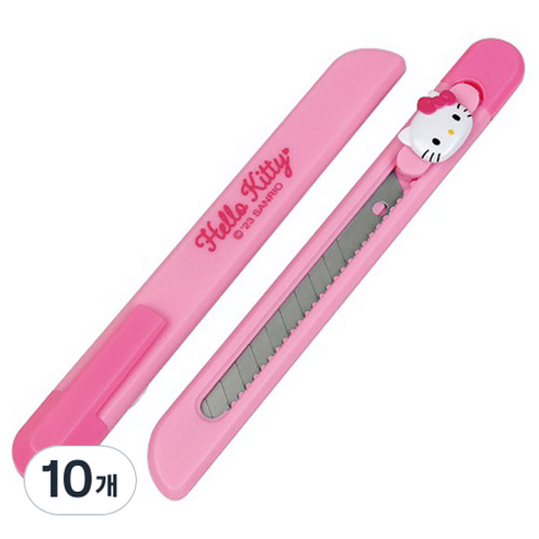 바이하츠 포켓 커터칼 소 P-HKCT, 헬로키티, 10개