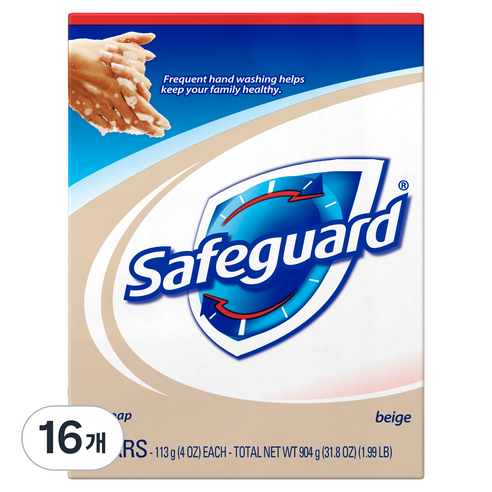 Safeguard 비누 베이지, 113g, 16개