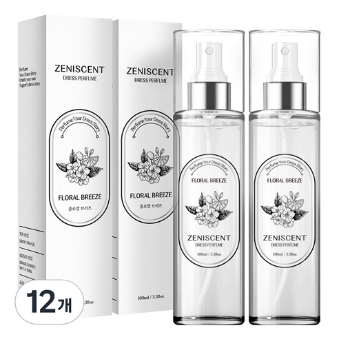 제니센트 드레스퍼퓸 플로랄 브리즈 섬유 탈취제, 100ml, 12개