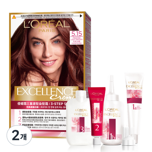 로레알파리 NEW 엑셀랑스 크림, 5.15호 웜 애쉬..., 2개