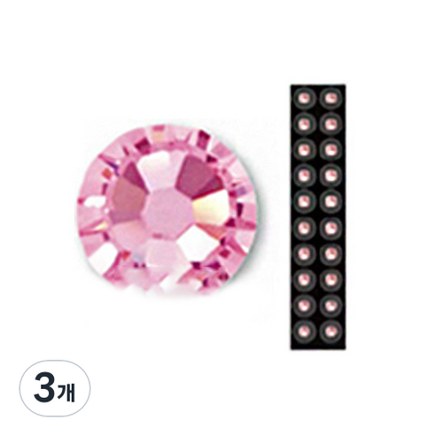 와사비네코 미미츠보 쥬얼리 귀지압패치 M 3.0mm 20p, 라이트로즈, 3개