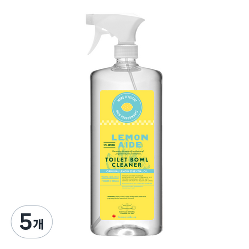 레몬에이드 변기세정제 오리지널 레몬, 750ml, 5개