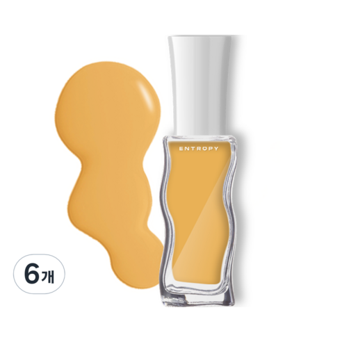엔트로피메이크업 필 오프 네일, 머스타드, 10ml, 6개