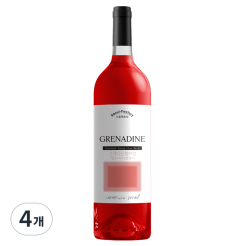 서울팩토리 그레나딘향시럽, 700ml, 4개