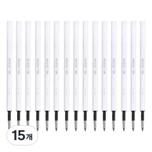 누사인 NS552/NS554 전용 볼펜 리필심 0.5mm NS555 3p, BLACK, 15개