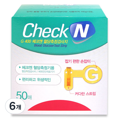 일동제약 G 400 체크엔 혈당검사지, 6개, 50개입