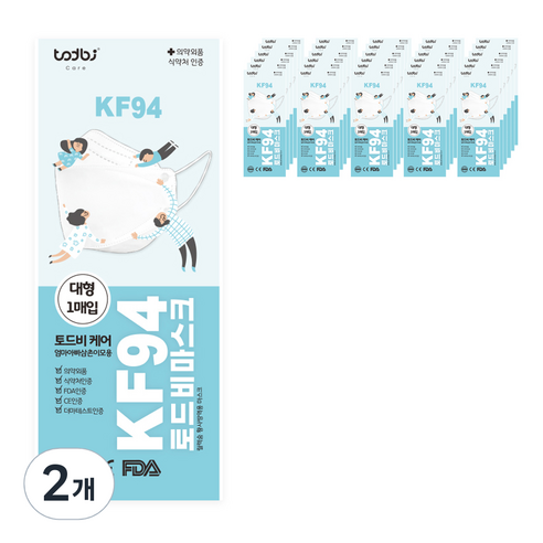 릴렉숨황사방역용마스크(KF-94)(흰색)(대형), 2개, 엄마아빠삼촌이모용:100매, 100매