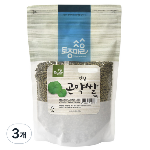 토종마을 연잎 곤약쌀, 500g, 3개