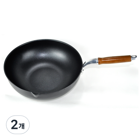 쿡앤쿡 경질 코팅 북경팬, 34cm, 2개