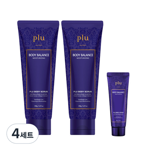 플루 바디 밸런스 스크럽 180g x 2p + 50g, 4세트