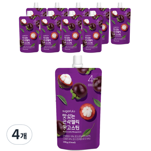 슈가로로 맛있는 곤약젤리 망고스틴 10개입, 150g, 40개