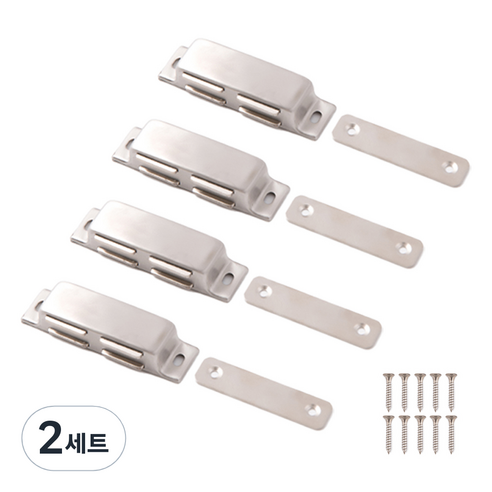 철물대장 스텐 자석 파워 빠찌링 4p 세트 헤어라인, 헤어라인-대(4개입), 2세트