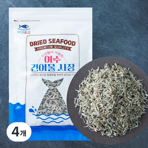 여수 건어물 시장 멸치 볶음용, 4개, 200g