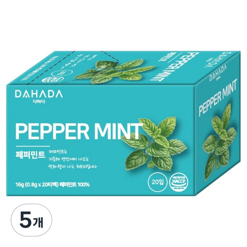 다하다 페퍼민트 차, 5개, 20개입, 0.8g