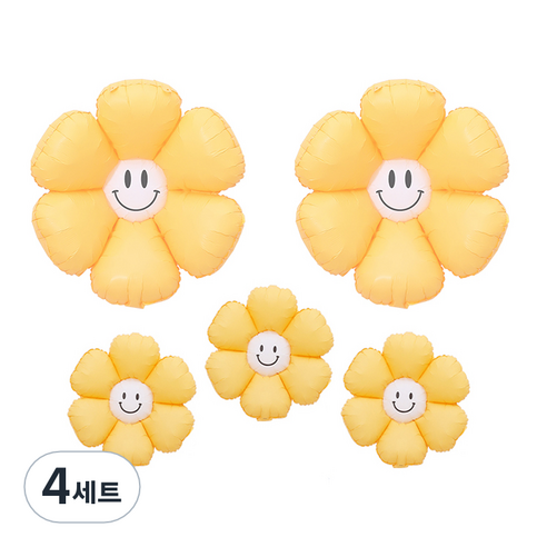 피앤비유니티 무광마카롱 스마일 데이지풍선 세트, 11, 4세트