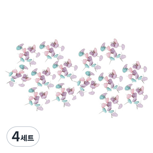 문구담 귀여운 하트모양 압정 마카롱, 50개입, 4세트