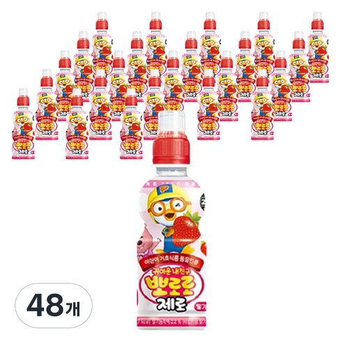 아이들의 건강과 즐거움을 책임지는 뽀로로 제로 딸기맛 48개 세트!