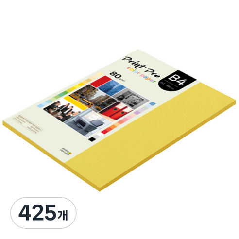 종이문화 프린트 프로 칼라 복사용지 No 06 딥옐로우 80g, B4, 425개