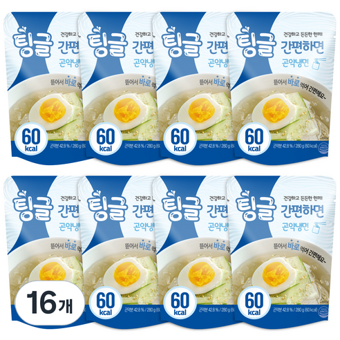 로엘 팅글 간편하면 곤약 물냉면, 16개, 280g