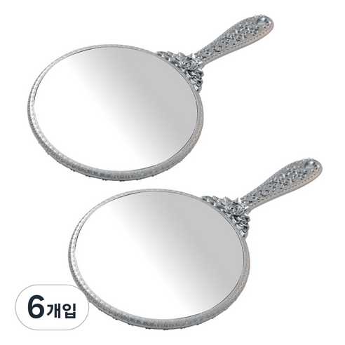 세븐스타 GS공주경원형 손거울 대형, 실버, 6개