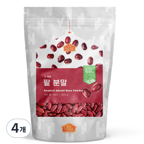 건강한우리집비옴 갓 볶은 팥 분말, 300g, 4개