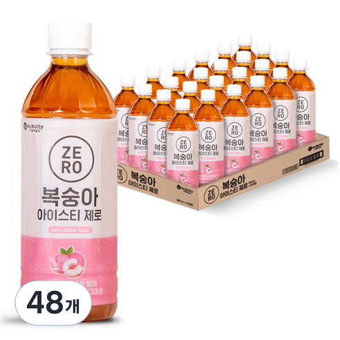 제로칼로리 복숭아 아이스티, 48개, 500ml
