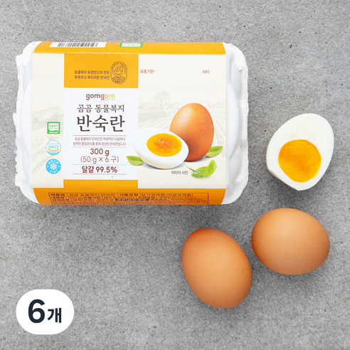 곰곰 동물복지 반숙란 (냉장), 6구, 6개
