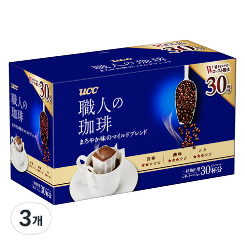 유씨씨 쇼쿠닝 드립커피 마일드 블렌드, 7g, 30개입, 3개