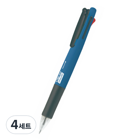 제브라 클립온 멀티 네온 4색 볼펜 0.7mm + 0.5mm 샤프 세트, 네온블루, 4세트