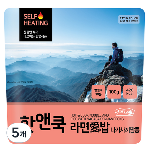 이지밥 핫앤쿡 라면애밥 나가사끼짬뽕, 100g, 5개