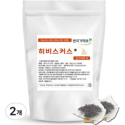 천지가약초 히비스커스차 삼각티백, 1g, 100개입, 2개