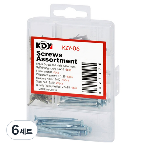 케이디와이 나사못 세트 KZY-06, 6세트