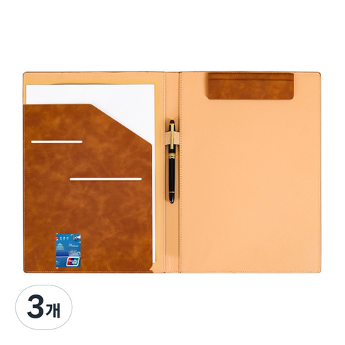알로데 프리미엄 A4 마그넷 클립보드, TYPE 02 브라운 기본, 3개