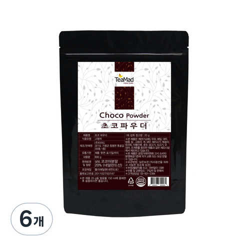 티마드 초코 파우더, 800g, 1개입, 6개