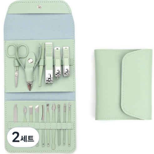 해피제이 프리미엄 손발톱 얼굴 관리 16종 세트, 그린, 2세트